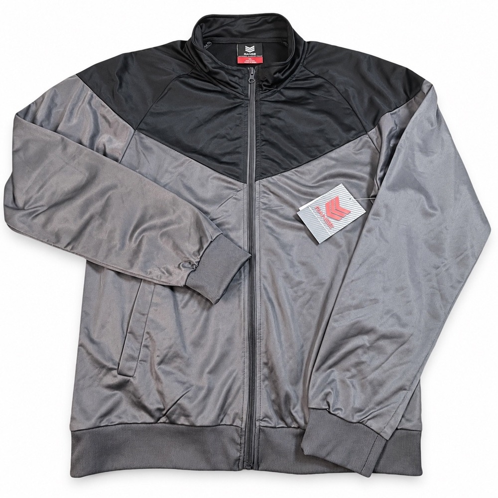 Range Track Jacket Mens XL Gray Black Colorblock Full Zip Lightweight NWT